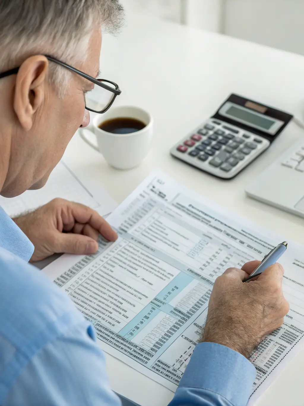 A close-up shot of a magnifying glass over a complex international tax document, highlighting the firm's attention to detail.