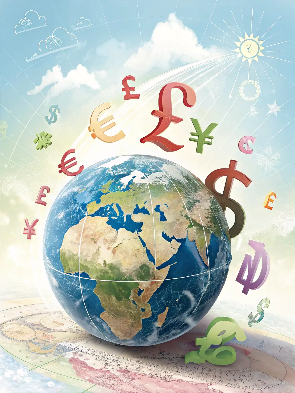 An image of a world map with interconnected financial symbols, representing the firm's global reach and expertise.